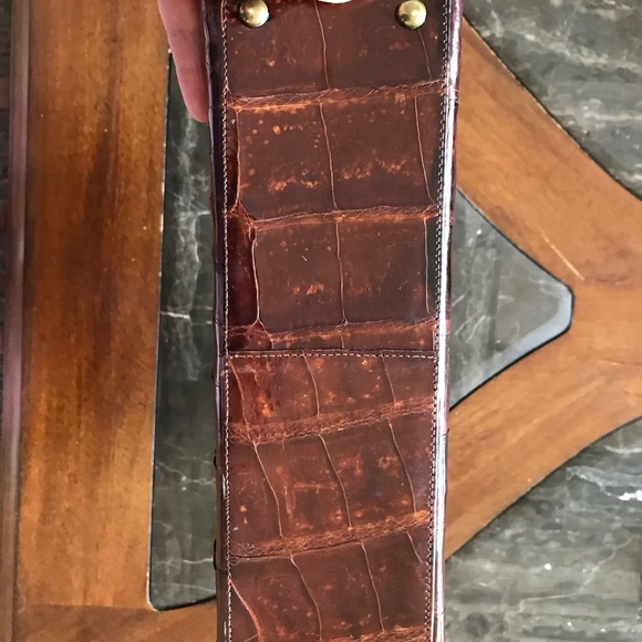 Vintage Alligator Kelly Bag with brass hardware - Picture 3 of 8